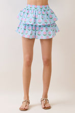 Load image into Gallery viewer, NEWEST ARRIVAL Blue/Pink Floral Smocked Ruffle Skirt Set

