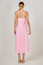 Load image into Gallery viewer, NEWEST ARRIVAL *PREORDER 3/31* Pink Flower Lace Slim Midi Dress
