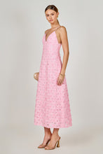 Load image into Gallery viewer, NEWEST ARRIVAL *PREORDER 3/31* Pink Flower Lace Slim Midi Dress
