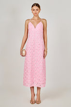 Load image into Gallery viewer, NEWEST ARRIVAL *PREORDER 3/31* Pink Flower Lace Slim Midi Dress
