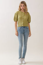 Load image into Gallery viewer, NEWEST ARRIVAL Matcha Green Knit Elbow Sleeve Cardigan
