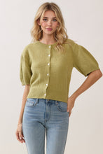 Load image into Gallery viewer, NEWEST ARRIVAL Matcha Green Knit Elbow Sleeve Cardigan
