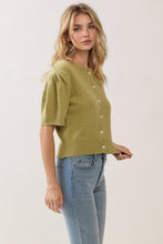 Load image into Gallery viewer, NEWEST ARRIVAL Matcha Green Knit Elbow Sleeve Cardigan
