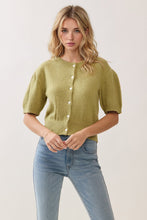 Load image into Gallery viewer, NEWEST ARRIVAL Matcha Green Knit Elbow Sleeve Cardigan
