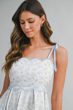 Load image into Gallery viewer, NEWEST ARRIVAL White Floral Scallop Trim Midi Dress
