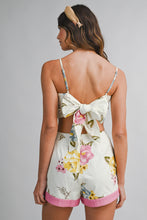 Load image into Gallery viewer, NEWEST ARRIVAL Pink Floral Tie Back Wrap Skort Set
