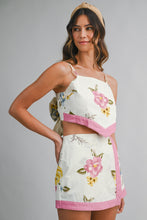 Load image into Gallery viewer, NEWEST ARRIVAL Pink Floral Tie Back Wrap Skort Set
