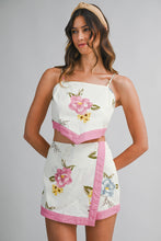Load image into Gallery viewer, NEWEST ARRIVAL Pink Floral Tie Back Wrap Skort Set
