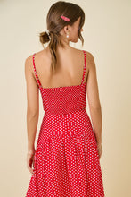 Load image into Gallery viewer, NEWEST ARRIVAL Red Polka Dot Crop Maxi Skirt Set
