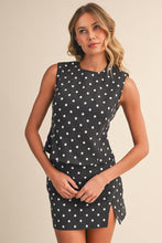 Load image into Gallery viewer, NEWEST ARRIVAL Black/White Polka Dot Open Back Mini Skirt Set
