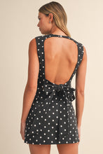 Load image into Gallery viewer, NEWEST ARRIVAL Black/White Polka Dot Open Back Mini Skirt Set
