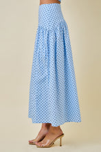 Load image into Gallery viewer, NEWEST ARRIVAL Blue/Navy Polka Dot Midi Skirt Set
