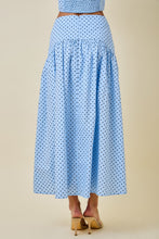 Load image into Gallery viewer, NEWEST ARRIVAL Blue/Navy Polka Dot Midi Skirt Set
