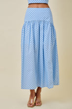 Load image into Gallery viewer, NEWEST ARRIVAL Blue/Navy Polka Dot Midi Skirt Set
