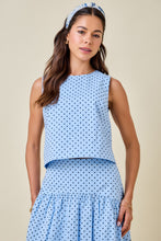 Load image into Gallery viewer, NEWEST ARRIVAL Blue/Navy Polka Dot Midi Skirt Set
