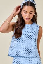 Load image into Gallery viewer, NEWEST ARRIVAL Blue/Navy Polka Dot Midi Skirt Set

