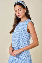 Load image into Gallery viewer, NEWEST ARRIVAL Blue/Navy Polka Dot Midi Skirt Set
