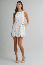 Load image into Gallery viewer, White Botanical Scallop Trim Dress
