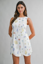 Load image into Gallery viewer, White Botanical Scallop Trim Dress
