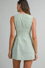 Load image into Gallery viewer, NEWEST ARRIVAL Green Embroidered Contrast Bow Mini Dress

