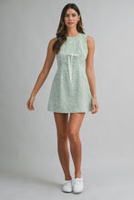 Load image into Gallery viewer, NEWEST ARRIVAL Green Embroidered Contrast Bow Mini Dress
