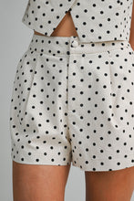 Load image into Gallery viewer, NEWEST ARRIVAL Cream Black Polka Dot Crop Shorts Set
