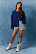 Load image into Gallery viewer, NEWEST ARRIVAL Navy/White Striped Denim Shorts
