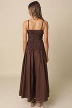 Load image into Gallery viewer, NEWEST ARRIVAL *ONLINE ONLY* Espresso Brown Smocked Maxi Cotton Dress
