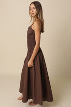 Load image into Gallery viewer, NEWEST ARRIVAL *ONLINE ONLY* Espresso Brown Smocked Maxi Cotton Dress
