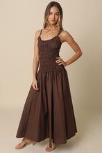 Load image into Gallery viewer, NEWEST ARRIVAL *ONLINE ONLY* Espresso Brown Smocked Maxi Cotton Dress
