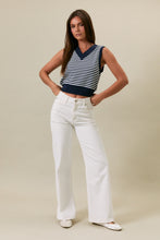 Load image into Gallery viewer, NEWEST ARRIVAL Navy V-Neck Striped Vest Top
