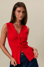 Load image into Gallery viewer, NEWEST ARRIVAL *PREORDER 6/5* Red Front Twist Knit Top
