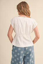 Load image into Gallery viewer, NEWEST ARRIVAL White Boat Neck Peplum Top
