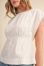 Load image into Gallery viewer, NEWEST ARRIVAL White Boat Neck Peplum Top
