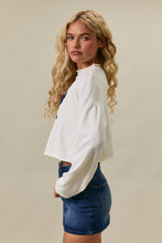 Load image into Gallery viewer, NEWEST ARRIVAL White Cropped Eagle Sweater
