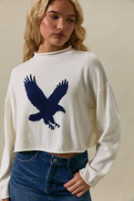 Load image into Gallery viewer, NEWEST ARRIVAL White Cropped Eagle Sweater
