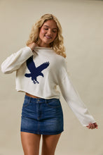 Load image into Gallery viewer, NEWEST ARRIVAL White Cropped Eagle Sweater
