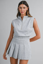 Load image into Gallery viewer, NEWEST ARRIVAL Gray Scuba Mock Neck Pleated Athletic Romper
