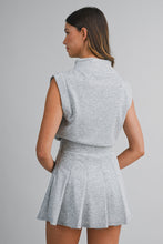 Load image into Gallery viewer, NEWEST ARRIVAL Gray Scuba Mock Neck Pleated Athletic Romper

