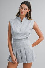 Load image into Gallery viewer, NEWEST ARRIVAL Gray Scuba Mock Neck Pleated Athletic Romper
