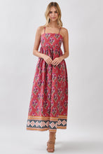Load image into Gallery viewer, NEWEST ARRIVAL *PREORDER 7/29* Rust Wine Floral Waist Seam Maxi Dress
