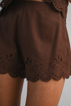 Load image into Gallery viewer, NEWEST ARRIVAL Brown Embroidered Strapless Shorts Set
