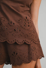 Load image into Gallery viewer, NEWEST ARRIVAL Brown Embroidered Strapless Shorts Set
