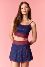 Load image into Gallery viewer, NEWEST ARRIVAL Navy/Red Polka Dot Athletic Skort Set
