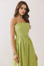 Load image into Gallery viewer, NEWEST ARRIVAL Lime Green Lace Up Back Midi Dress
