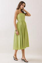 Load image into Gallery viewer, NEWEST ARRIVAL Lime Green Lace Up Back Midi Dress

