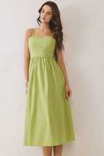 Load image into Gallery viewer, NEWEST ARRIVAL Lime Green Lace Up Back Midi Dress
