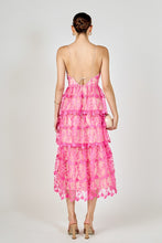 Load image into Gallery viewer, NEWEST ARRIVAL Pink Crochet Embroidered Layered Midi Dress
