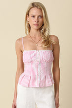 Load image into Gallery viewer, LAST ONE Pink Pinstriped Cami Top
