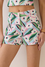 Load image into Gallery viewer, NEWEST ARRIVAL Blue/Pink Floral Puff Crop Shorts Set
